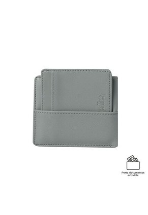 Billetera Saffiano Kri Con RFID Blocker Gris