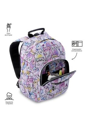 Morral Juvenil Tempera Glitter Pequeño Con Gatos