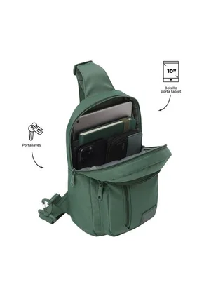 Bolso Hombre Porta Tableta 10" Tracer Verde