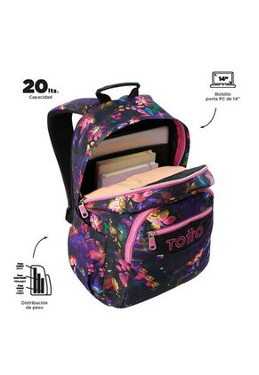 Morral Juvenil Porta PC 14" Acuarela Morado