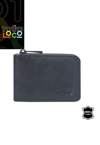 Billetera De Cuero Staty Negra Pequeña Totto