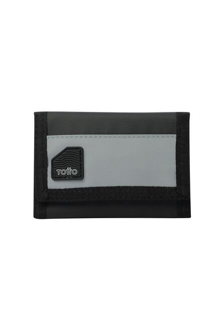 Billetera Contrast Chain Con RFID Blocker Negra