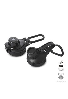 Termo Para Agua Con Tapa Intercambiable Flux 1000 Ml Negro