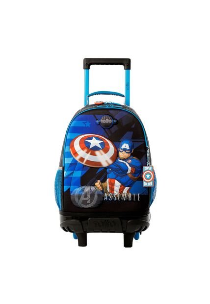 Morral Con Ruedas Niño Avengers Capitán América Mediano Gris