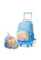 Combo Escolar Morral De Ruedas + Lonchera Llama Azul Niña de Totto