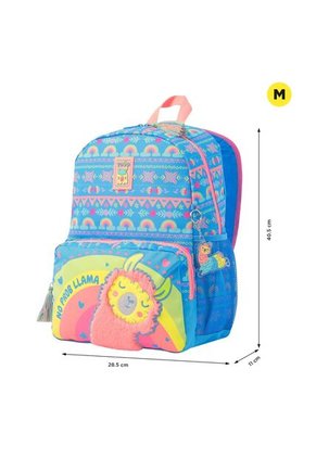 Combo Escolar Morral + Lonchera Llama Azul Niña