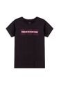 Camiseta Estampada Para Mujer Dusti Manga Corta Negra de Totto