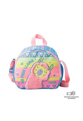 Combo Escolar Morral De Ruedas + Lonchera Llama Azul Niña
