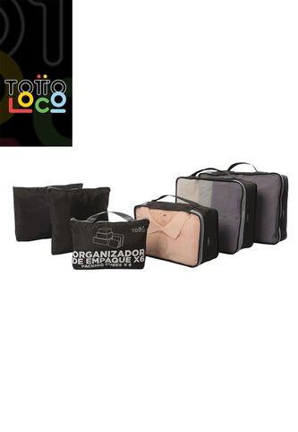 Organizador De Viaje Packing Cube X 6 Negro Totto