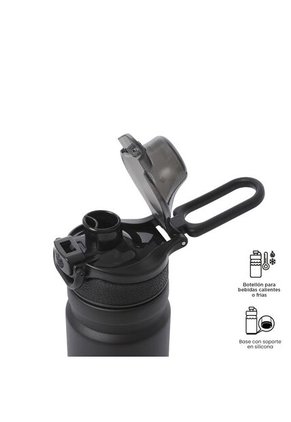 Termo Para Agua Con Tapa Intercambiable Flux 750 Ml Negro