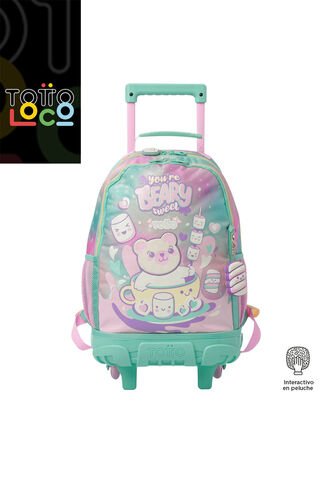 Morral Con Ruedas Niña Mellow Mediano Gris Totto