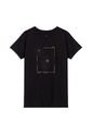 Camiseta Estampada Para Mujer Thinky Manga Corta Negra de Totto
