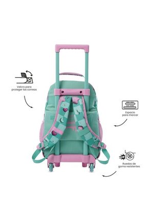 Maleta Para Niña Con Ruedas Bunny Pump Mediano Verde