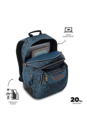 Morral Juvenil Porta PC 14" Rayol Azul
