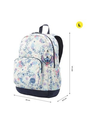 Morral Para Niña Stitch Ohana Grande Porta PC 14" Blanco