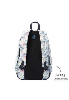 Morral Para Niña Stitch Ohana Grande Porta PC 14" Blanco