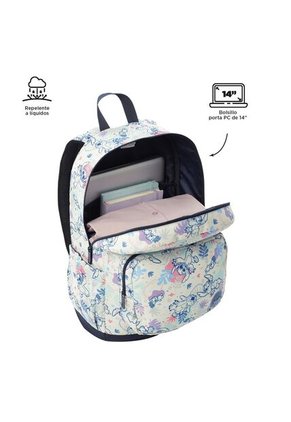 Morral Para Niña Stitch Ohana Grande Porta PC 14" Blanco