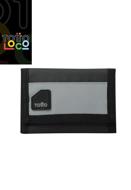Billetera Contrast Chain Con RFID Blocker Negra