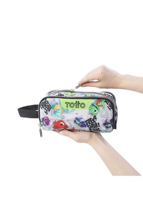 Cartuchera Escolar Mediana Para Niño Cinta Pro Gris