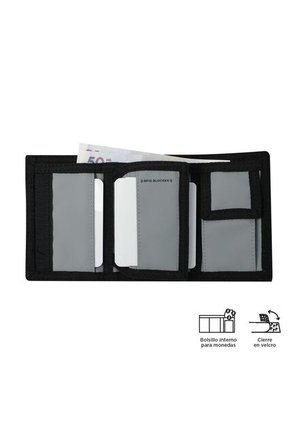 Billetera Contrast Chain Con RFID Blocker Negra