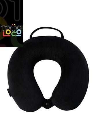 Almohada De Viaje Memory Foam Jet Pillow Negra Totto