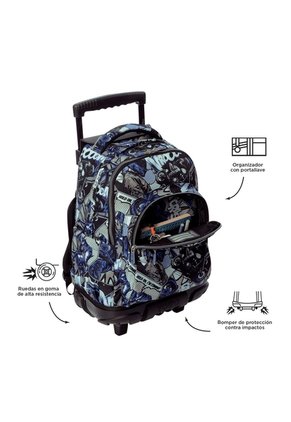 Morral Ruedas Niño Porta PC 15.4" Bomper Renglon Gris