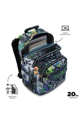 Morral Juvenil Porta PC 14" Rayol Negro