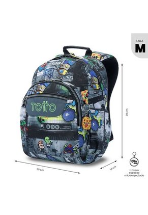 Morral Juvenil Porta PC 13" Gommas Negro