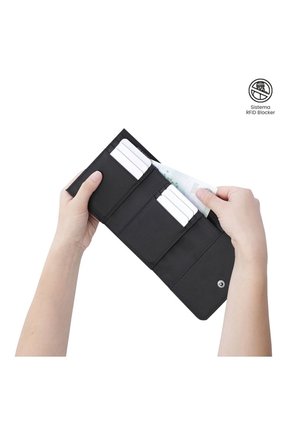 Billetera Mujer Roxanne Mediana Con RFID Blocker Negra