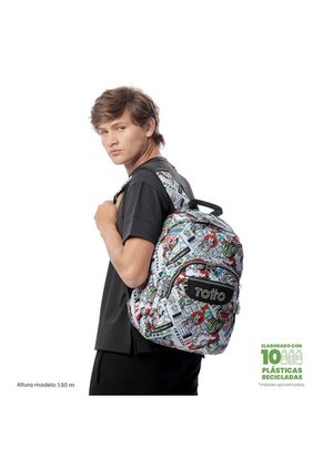 Morral Juvenil Porta PC 14" Acuarela Gris