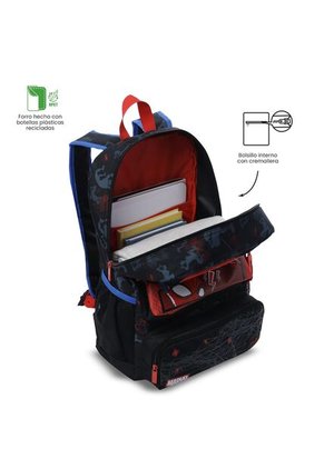 Morral Para Niño Spiderman Hero Grande Negro