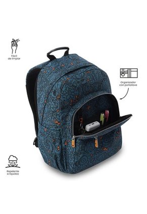 Morral Juvenil Porta PC 14" Acuarela Azul