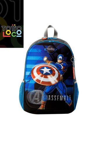 Morral Para Niño Avengers Capitán América Grande Gris Totto