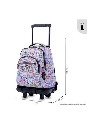 Maleta Para Niña Con Ruedas Porta PC 15.4" Renglón Glitter Rosado