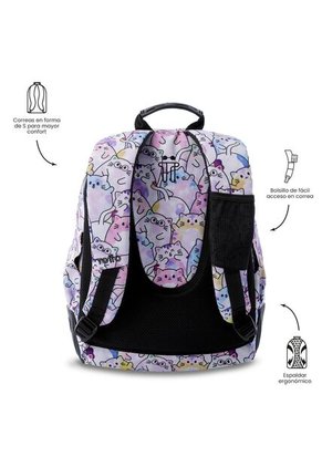Morral Juvenil Porta PC 14" Rayol Glitter Rosado