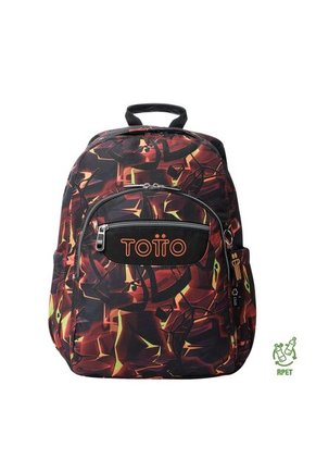 Morral Juvenil Porta PC 14" Acuarela Negro/Rojo