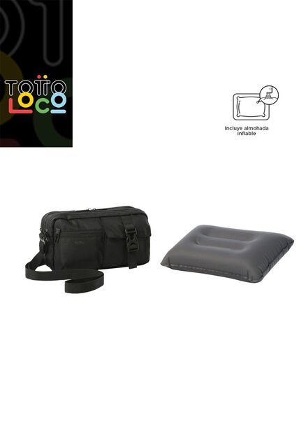 Kit X 2 Bolso Para Hombre + Almohada Urban Bird Negro
