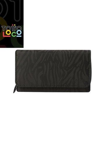 Billetera Texture Var Con RFID Blocker Negra Totto