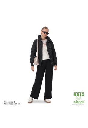 Chaqueta Acolchada Para Mujer Bab Negra