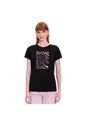 Camiseta Estampada Para Mujer Prime Manga Corta Negra de Totto