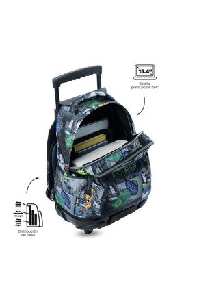 Maleta Para Niño Con Ruedas Porta PC 15.4" Renglón Negro