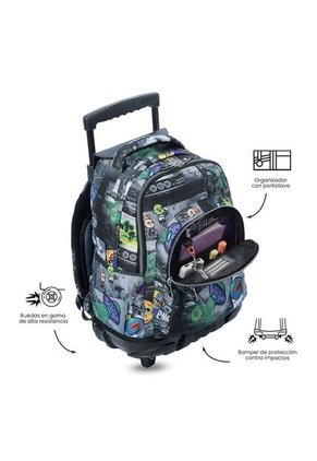Maleta Para Niño Con Ruedas Porta PC 15.4" Renglón Negro