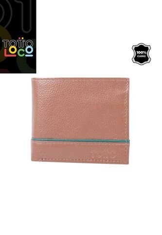 Billetera De Cuero Leder Con RFID Blocker Café Totto