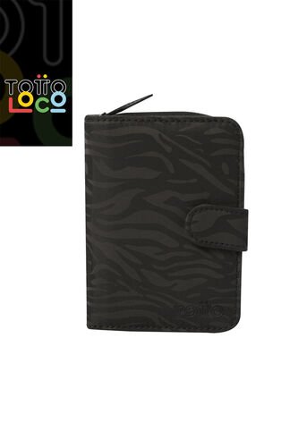 Billetera Texture Twi Con RFID Blocker Negra Totto