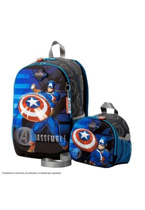 Lonchera Térmica Para Niño Avengers Capitán América Mediana Gris