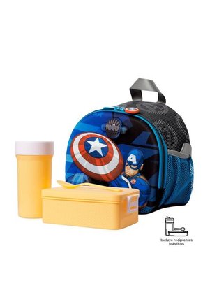 Lonchera Térmica Para Niño Avengers Capitán América Mediana Gris