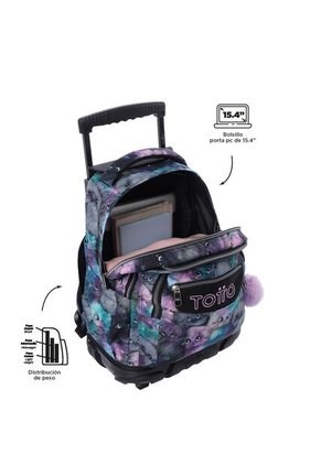 Morral Ruedas Niña Porta PC 15.4" Bomper Renglon Gris