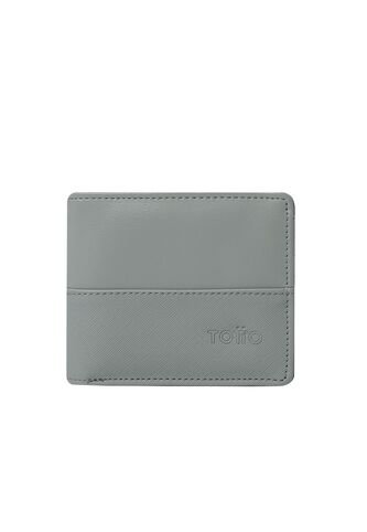 Billetera Saffiano Kri Con RFID Blocker Gris Totto