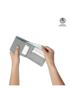 Billetera Saffiano Kri Con RFID Blocker Gris