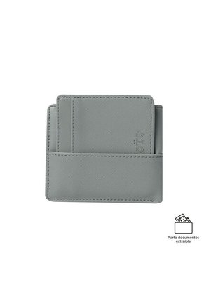 Billetera Saffiano Kri Con RFID Blocker Gris